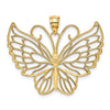14k Polished Large Filigree Butterfly Pendant