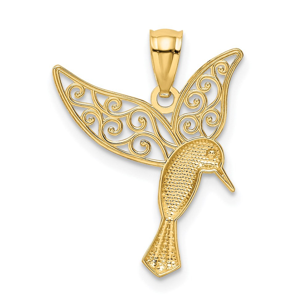 Gold Polished Hummingbird Pendants