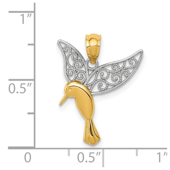 Gold Polished Hummingbird Pendants