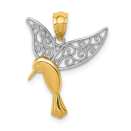 Gold Polished Hummingbird Pendants