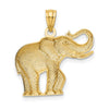 14k Polished and Satin Elephant Pendant