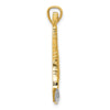 14k and White Rhodium Diamond-cut Polished Giraffe Pendant