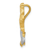 14k and White Rhodium Satin Diamond-cut Mermaid Omega Slide
