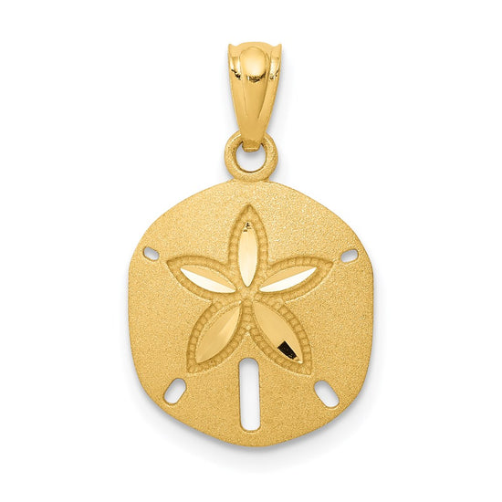 Gold Polished Sand Dollar Pendants