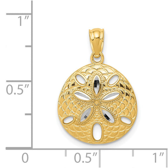 Gold Polished Sand Dollar Pendants