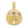 Gold Polished Sand Dollar Pendants