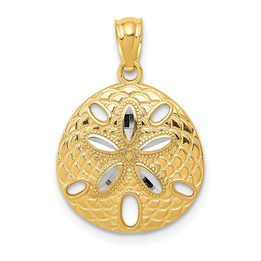 Gold Polished Sand Dollar Pendants