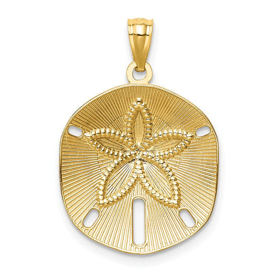 Gold Polished Sand Dollar Pendants