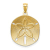 Gold Polished Sand Dollar Pendants