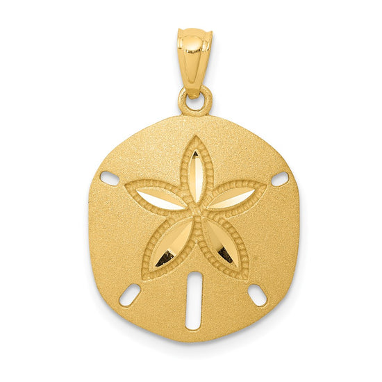 Gold Polished Sand Dollar Pendants