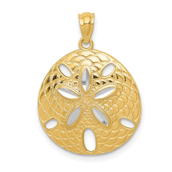 Gold Polished Sand Dollar Pendants