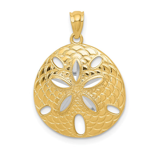 Gold Polished Sand Dollar Pendants