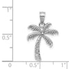 14k White Gold Polished Palm Tree Pendant