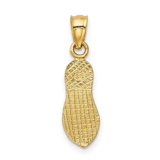 14k  3-D Polished And Textured Flip Flop Pendant