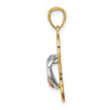 14K Yellow and Rose Gold with White Rhodium Sandal Pendant