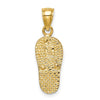 14k Polished 3-D Lab Created White Opal Flip Flop Pendant