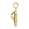14k Polished 3-D Lab Created Blue Opal Flip Flop Pendant