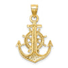 Gold Polished Anchor and Wheel Pendants
