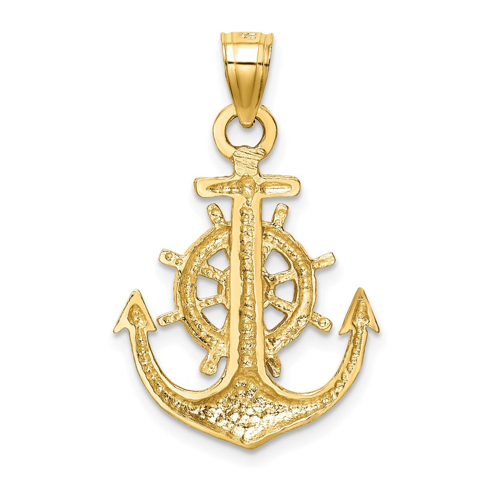 Gold Polished Anchor and Wheel Pendants