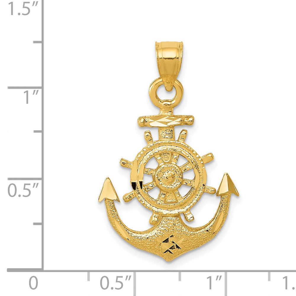 Gold Polished Anchor and Wheel Pendants
