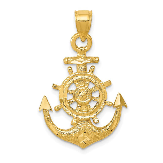 Gold Polished Anchor and Wheel Pendants
