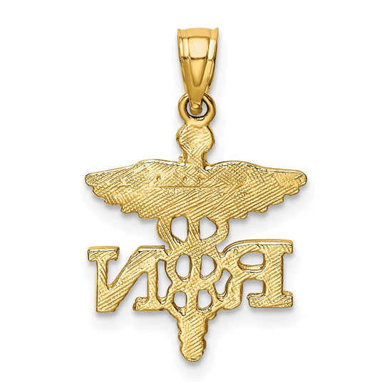 14k Diamond-cut RN Registered Nurse Pendant
