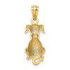 14k Polished Sitting Dog Back Pendant