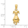 14k Polished Sitting Dog Back Pendant