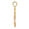 14k Two-tone Polished Diamond-cut Big and Little Sitting Cats Pendant