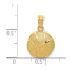 14K Satin and Polished Basketball Pendant