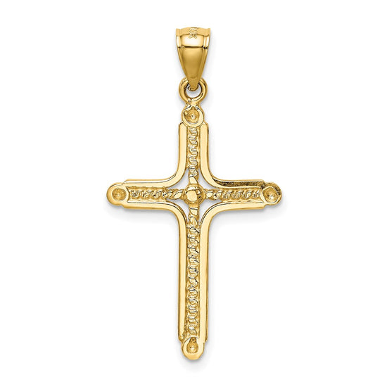 14k Polished Braided Cross Pendant