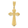 14k Diamond-cut Nugget Center Cross Pendant