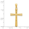 14k Reversible Satin/Diamond-cut Cross Pendant