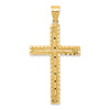 14k Polished and Textured Diamond-cut Latin Cross Pendant