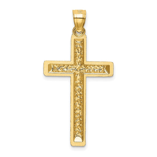 14k Diamond-cut Latin Cross Pendant