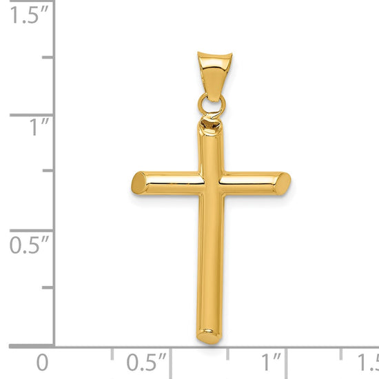 Gold Hollow Latin Cross Pendant