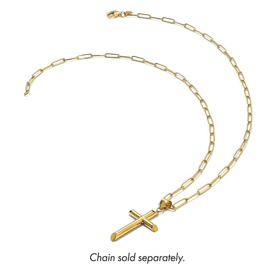 Gold Hollow Latin Cross Pendant