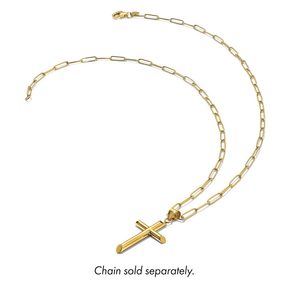 Gold Hollow Latin Cross Pendant