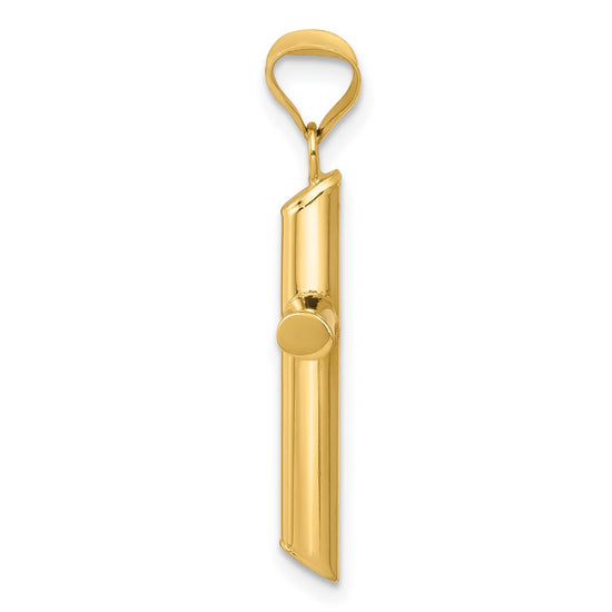 Gold Hollow Latin Cross Pendant