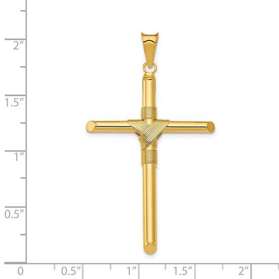 Gold Hollow Latin Cross Pendant
