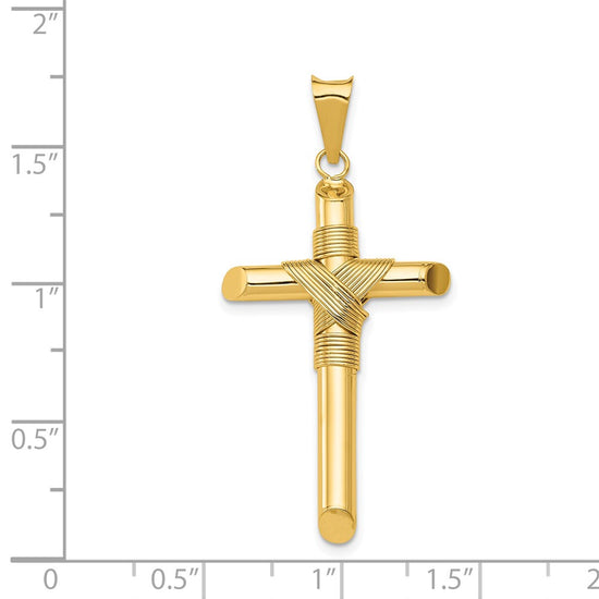 Gold Hollow Latin Cross Pendant