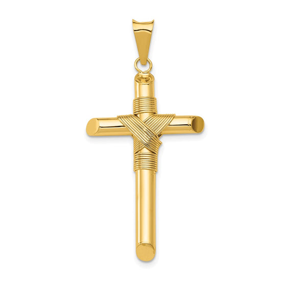 Gold Hollow Latin Cross Pendant