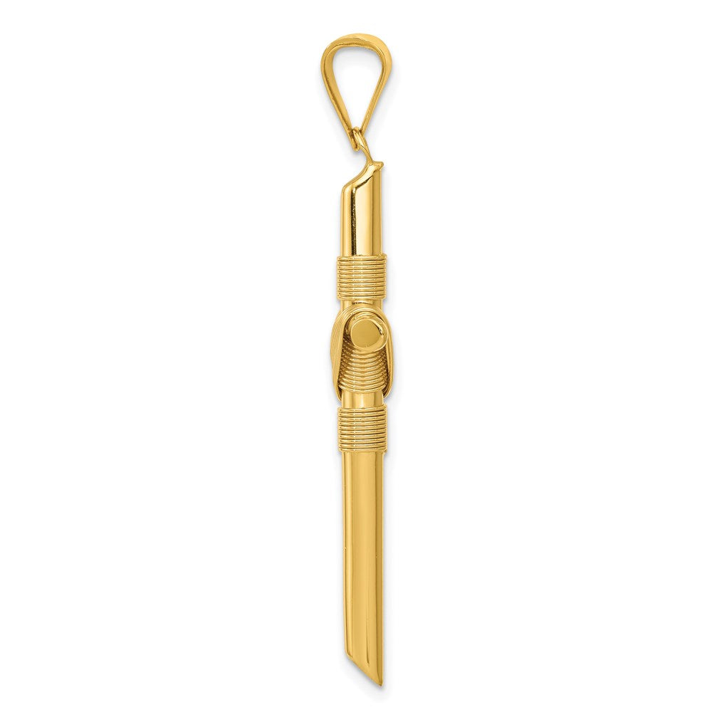 Gold Hollow Latin Cross Pendant