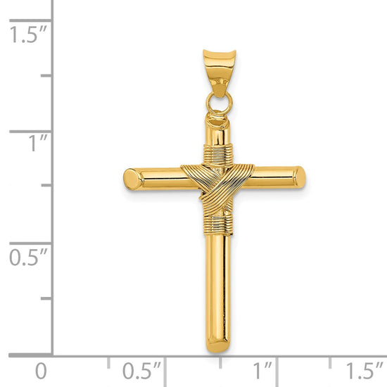Gold Hollow Latin Cross Pendant
