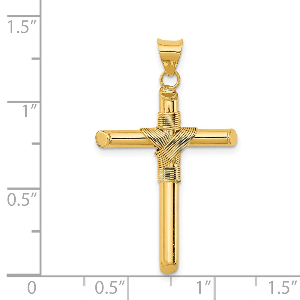 Gold Hollow Latin Cross Pendant
