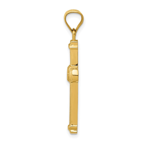 14k CZ Cross Pendant