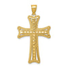 14k Diamond-cut Cross Pendant