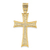 14k and White Rhodium Micro Pav‚ CZ Large Cross Pendant