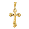 14k Diamond-cut Budded Cross Pendant