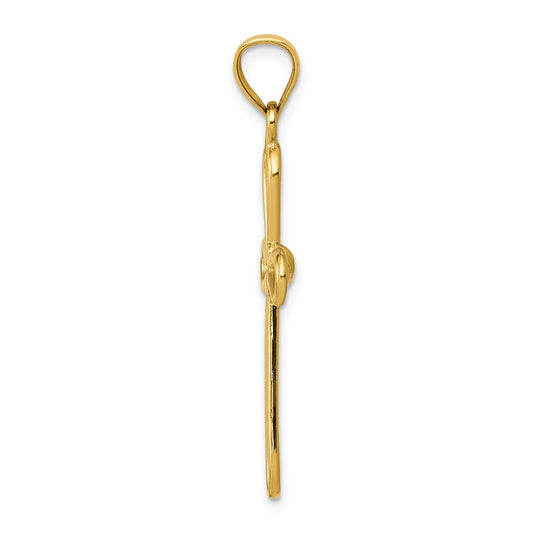 14k Polished Rounded Cross with -X- Center Pendant